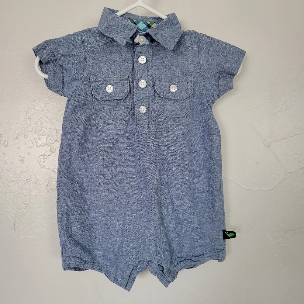 Just One You Carter's Baby Boy 3 Months Denim Blue Short Sleeve One Piece Outfit